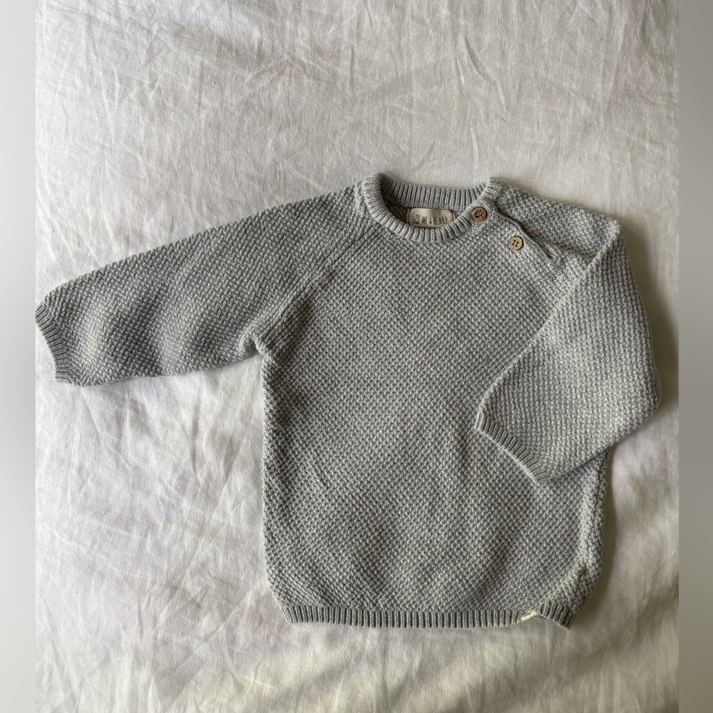 Me & Henry Gray Knit Sweater 100% cotton